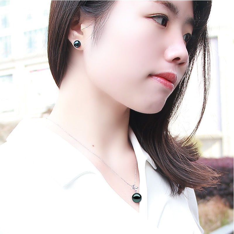 Peris Gems Black Pearl Stud Earrings for Women | Sterling Silver SHEIN Amazon Temu