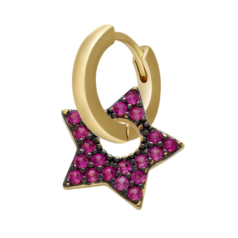 Peris Gems black rose red 1 Crystal Heart Earrings for Women | Gold and Diamond Hoop Earrings SHEIN Amazon Temu