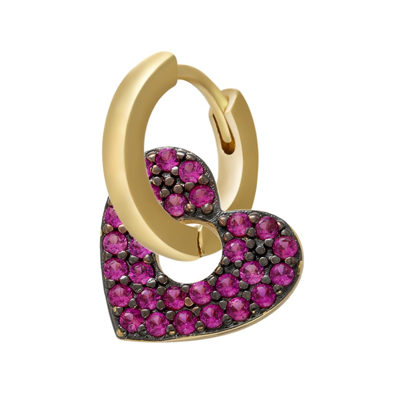 Peris Gems black rose red Crystal Heart Earrings for Women | Gold and Diamond Hoop Earrings SHEIN Amazon Temu