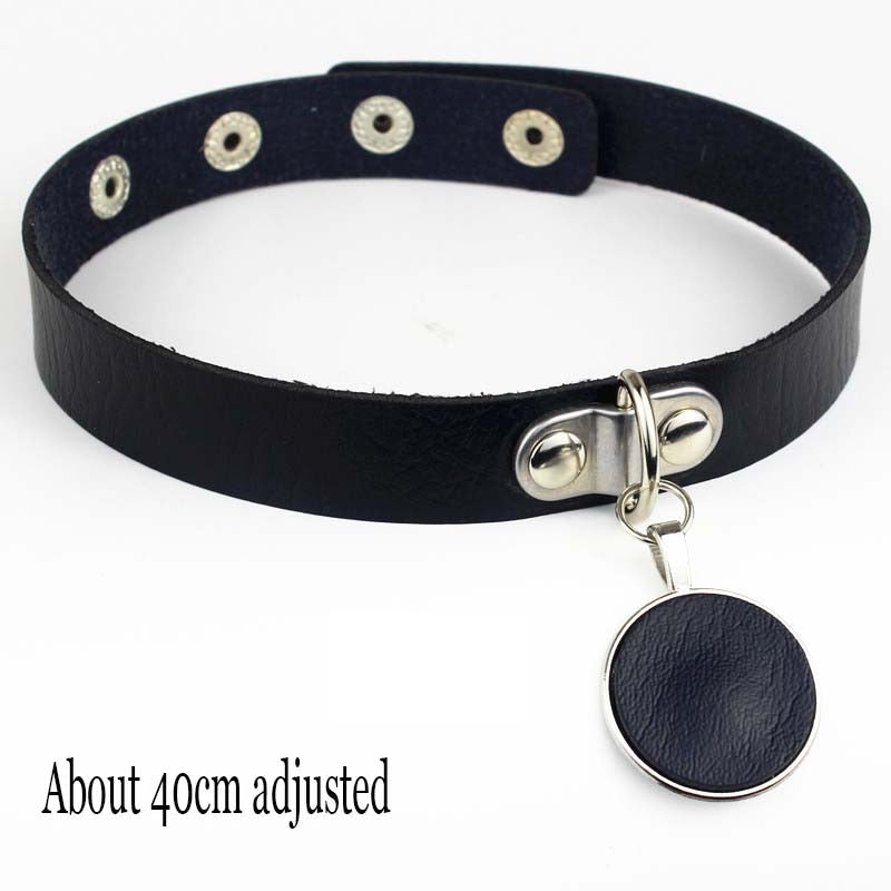 Peris Gems Black Round Gothic Harajuku PU Leather Collar Choker Necklaces for Women SHEIN Amazon Temu