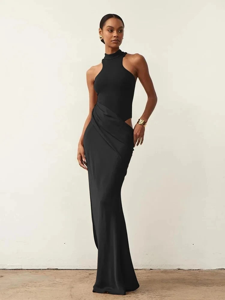 Peris Gems Black / S JULISSA MO Satin Sexy Hollow Out Women Maxi Dress Black Sleeveless High Waist Dress Female Autumn Skinny Elegant Party Clubwear JULISSA MO Satin Sexy Hollow Out Women Maxi Dress Black Sleeveless High Waist Dress Female Autumn Skinny Elegant Party Clubwear SHEIN Amazon Temu