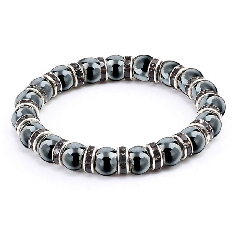 Peris Gems Black S Natural Hematite Beads Bracelets Unisex | Health Protection Silver Charm Bracelets SHEIN Amazon Temu
