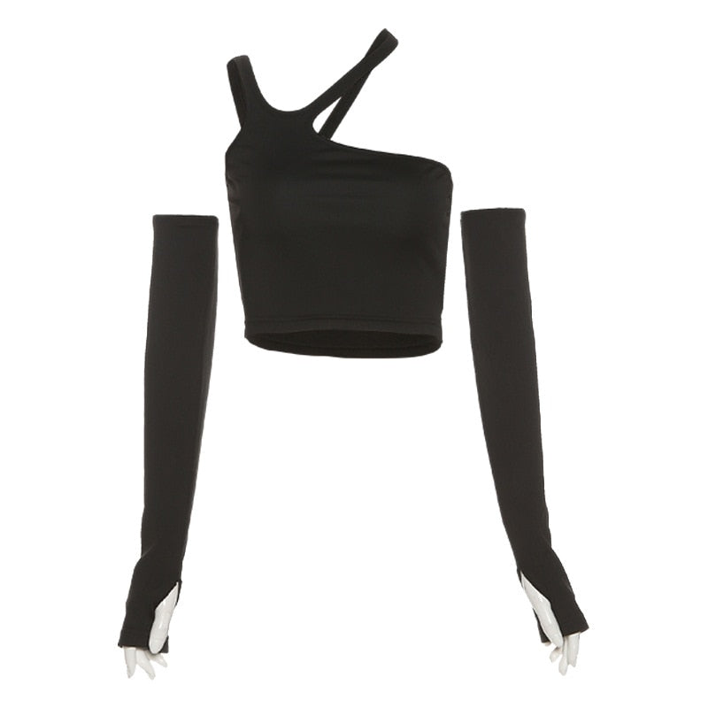 Peris Gems Black / S Slim Halter Shirt for Women | Solid Shirt with Removable Sleeves SHEIN Amazon Temu