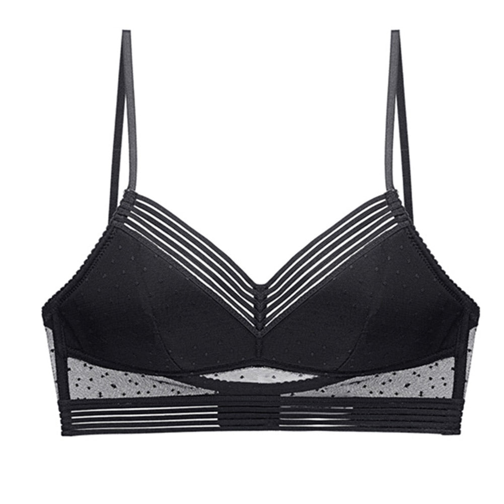 Peris Gems Black / S Thin Lace Mesh Bra for Women | Low Back Bra for Women SHEIN Amazon Temu