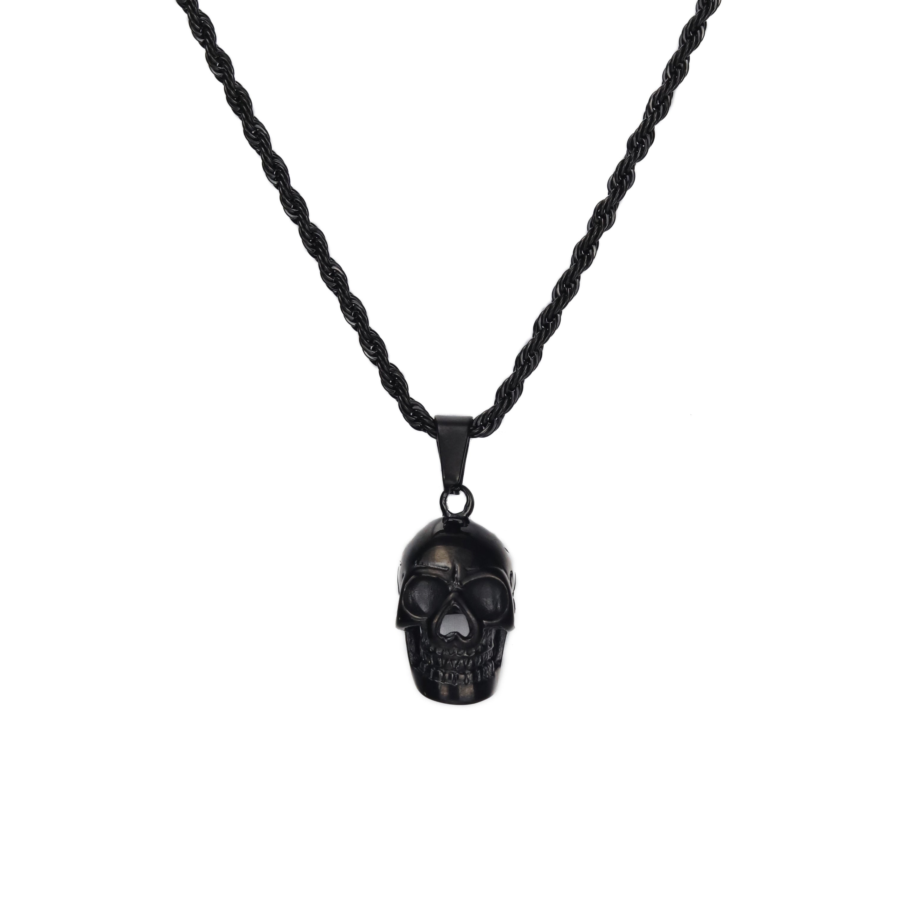Peris Gems Black Skeleton Skull Pendant Necklace Unisex | Punk Rock Twisted Chain Necklace Skeleton Skull Pendant Necklace Unisex | Punk Rock Twisted SHEIN Amazon Temu