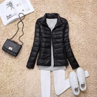 Peris Gems black Stand / M Ultra-Light Puff Parka Jackets for Women | Solid Slim Jacket SHEIN Amazon Temu
