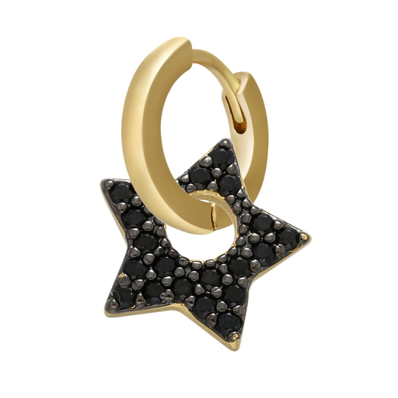 Peris Gems black star Crystal Heart Earrings for Women | Gold and Diamond Hoop Earrings SHEIN Amazon Temu