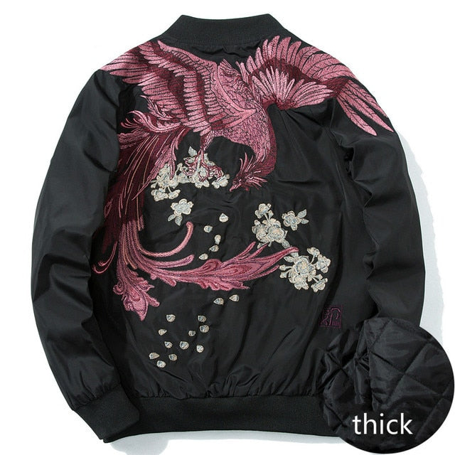 Peris Gems Black thick 2 / S Embroidered Bird Bomber Jacket for Men | Street Fashion Jackets Embroidered Bird Bomber Jacket for Men Street Fashion Jacket SHEIN Amazon Temu
