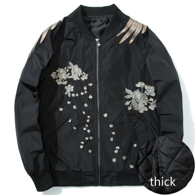 Peris Gems Black thick 3 / S Embroidered Bird Bomber Jacket for Men | Street Fashion Jackets Embroidered Bird Bomber Jacket for Men Street Fashion Jacket SHEIN Amazon Temu