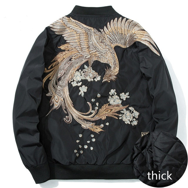Peris Gems Black thick / S Embroidered Bird Bomber Jacket for Men | Street Fashion Jackets Embroidered Bird Bomber Jacket for Men Street Fashion Jacket SHEIN Amazon Temu