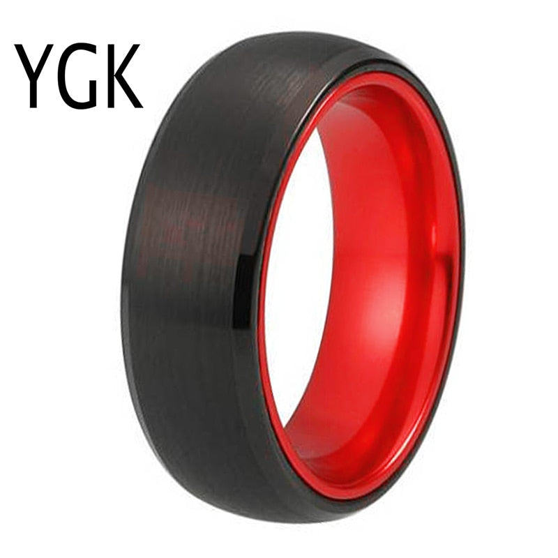 Peris Gems Black Tungsten Ring with Red Insides | Unisex Red Rings SHEIN Amazon Temu