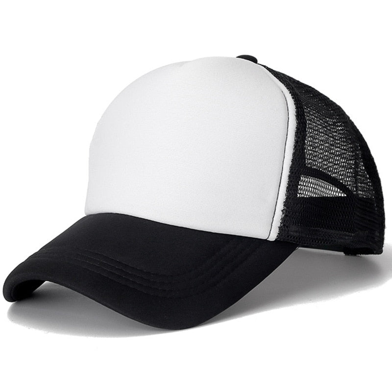 Peris Gems Black White / 54cm-60cm Casual Plain Mesh Baseball Cap Unisex | Adjustable Snapback Hats Casual Plain Mesh Baseball Cap Unisex | Adjustable Hats SHEIN Amazon Temu
