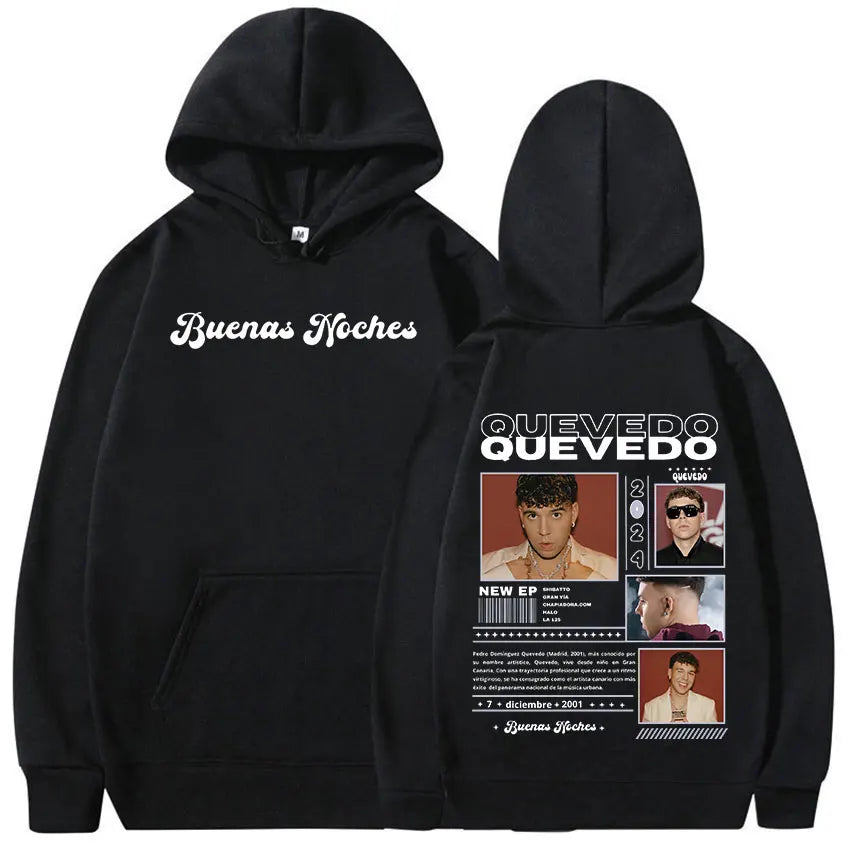 Peris Gems Black / XXXL Rapper QUEVEDO Tour 2024 Graphic hoodie Men&