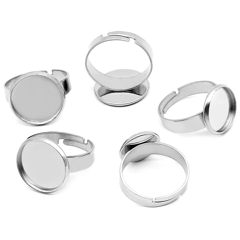 Peris Gems Blank Base 10pc Stainless Steel Adjustable Ring Setters SHEIN Amazon Temu