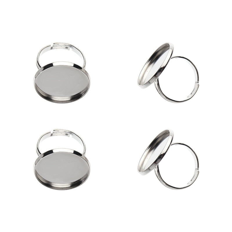 Peris Gems Blank Base 10pc Stainless Steel Adjustable Ring Setters SHEIN Amazon Temu