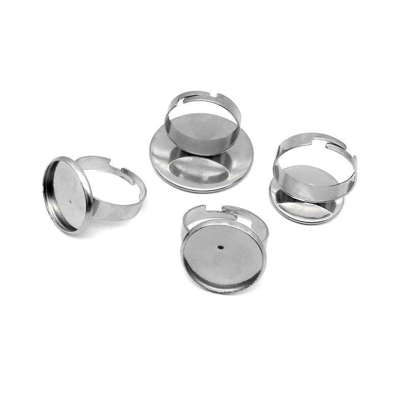 Peris Gems Blank Base 10pc Stainless Steel Adjustable Ring Setters SHEIN Amazon Temu