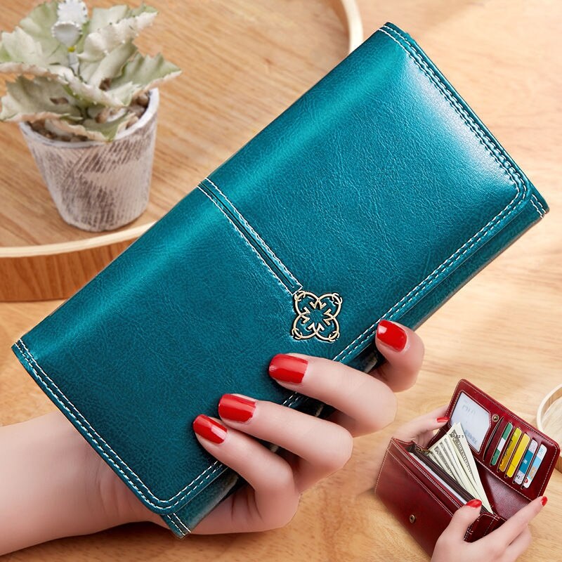 Peris Gems Blue 1 Leather Tri-Fold Long Wallet for Women | Coin Purses SHEIN Amazon Temu