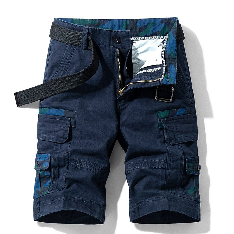 Peris Gems Blue / 28 Classic Pocketed Cotton Camo Cargo Shorts for Men SHEIN Amazon Temu