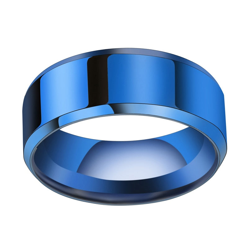 Peris Gems Blue / 5 Classic Polished Titanium Rings Unisex | Stainless Steel SHEIN Amazon Temu