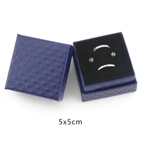 Peris Gems blue-5x5 Quilted PU Leather Jewelry Storage Packaging Box 7.5x7.5x3.5cm Quilted PU Leather Jewelry Storage Packaging Box 7.5x7.5 SHEIN Amazon Temu
