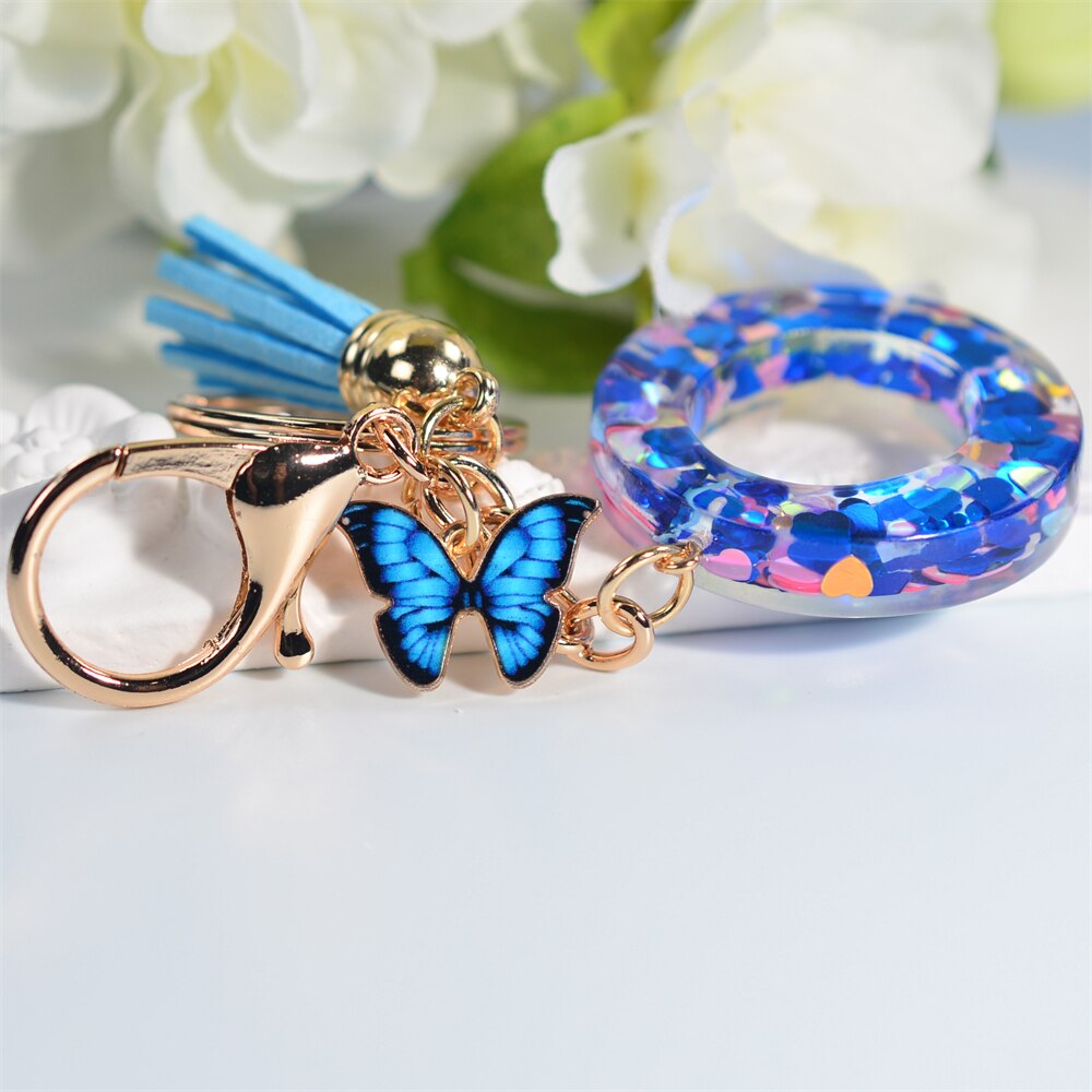Peris Gems Blue Acrylic Letter and Butterfly Keychain | Initial Keychains Blue Acrylic Letter and Butterfly Keychain Initial Keychains SHEIN Amazon Temu