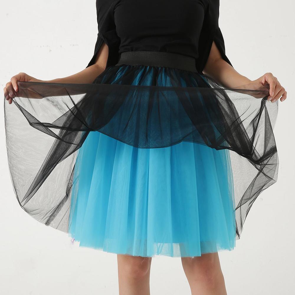 Peris Gems blue black / One Size Pleated 5-Layer Tulle Skirt for Women | Fairy Midi Skirts SHEIN Amazon Temu