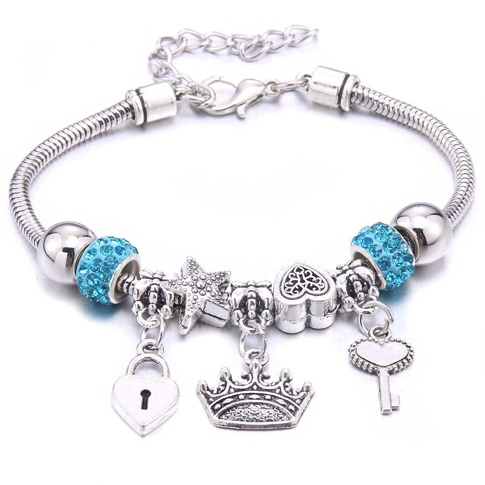 Peris Gems Blue Crown Dragonfly & Owl Pendants Crystal Charm Bracelets | Beads Bracelet for Women Dragonfly & Owl Pendants Crystal Charm Bracelets SHEIN Amazon Temu