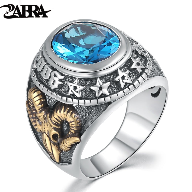 Peris Gems Blue Diamond 925 Silver Gold Sheep Rings for Men SHEIN Amazon Temu