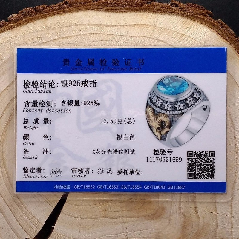 Peris Gems Blue Diamond 925 Silver Gold Sheep Rings for Men SHEIN Amazon Temu