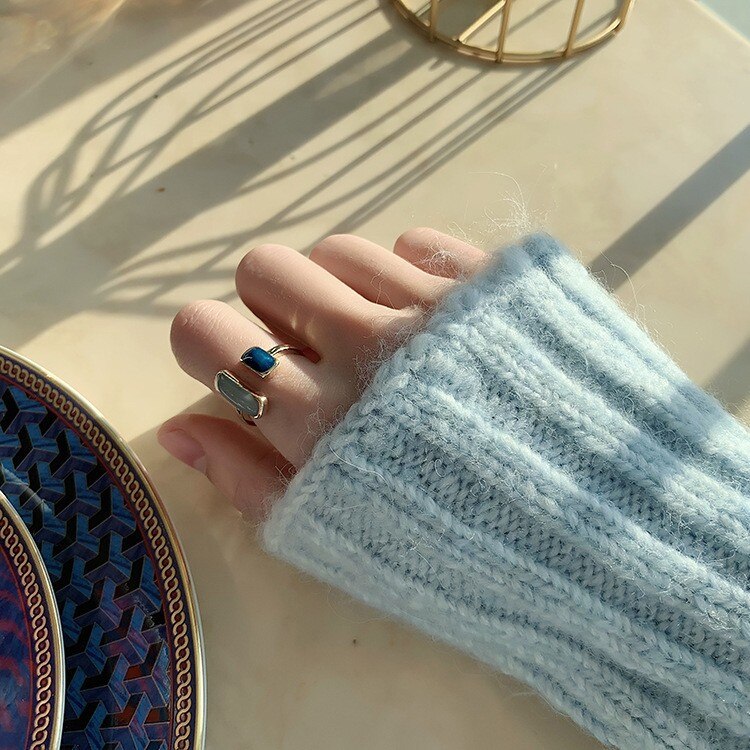 Peris Gems Blue Dripping Oil Gold Ring for Women | French Fashion SHEIN Amazon Temu