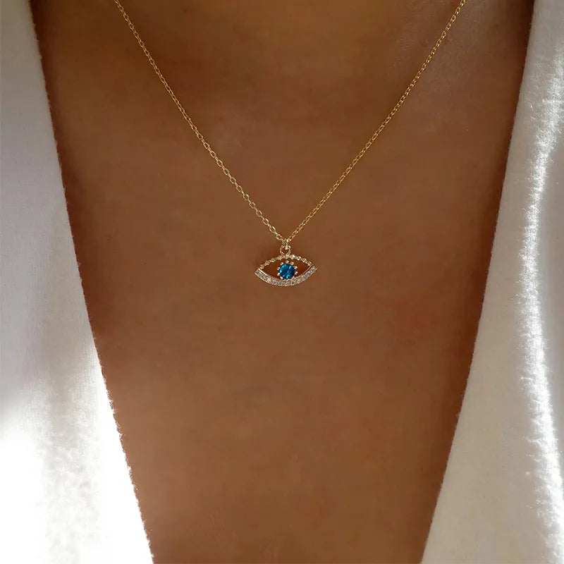 Peris Gems Blue Evil Eye Diamond Pendant Necklace for Women SHEIN Amazon Temu