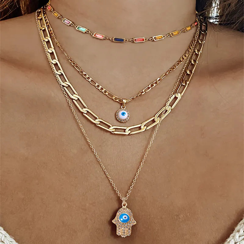 Peris Gems Blue Evil Eye Diamond Pendant Necklace for Women SHEIN Amazon Temu
