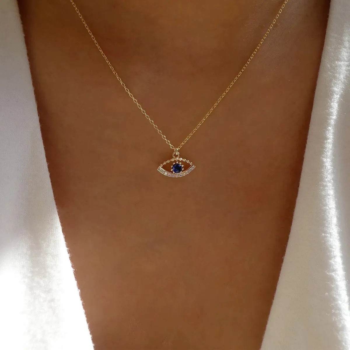 Peris Gems Blue Evil Eye Diamond Pendant Necklace for Women SHEIN Amazon Temu