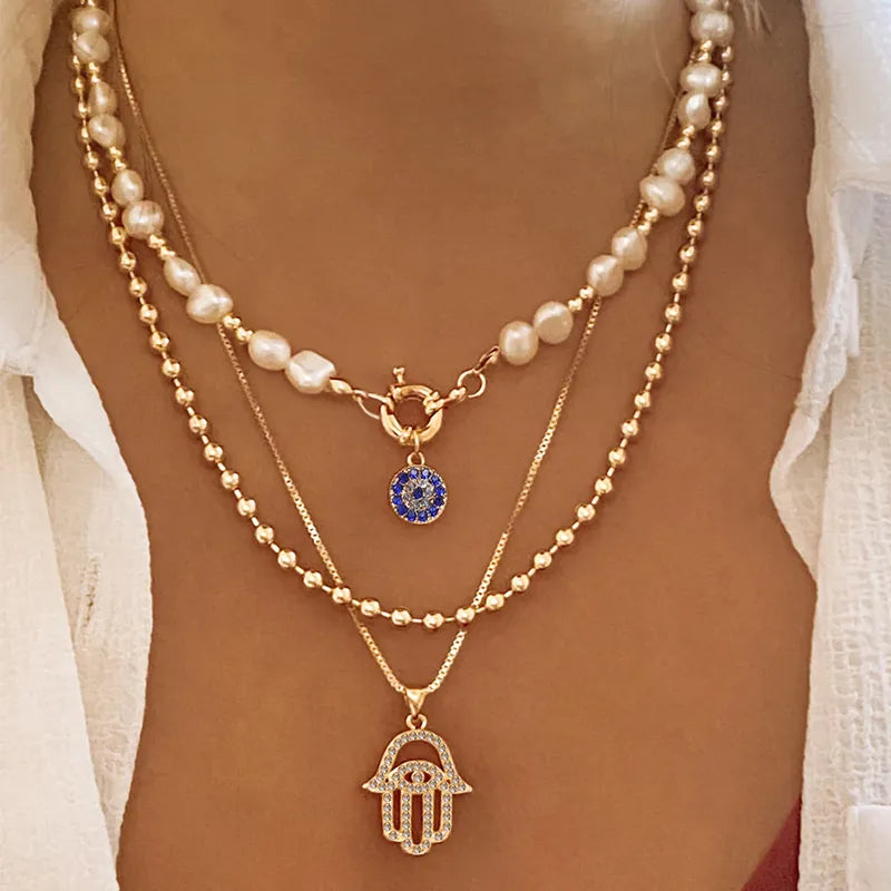 Peris Gems Blue Evil Eye Diamond Pendant Necklace for Women SHEIN Amazon Temu