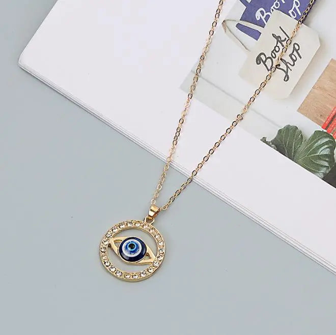 Peris Gems Blue Evil Eye Diamond Pendant Necklace for Women SHEIN Amazon Temu