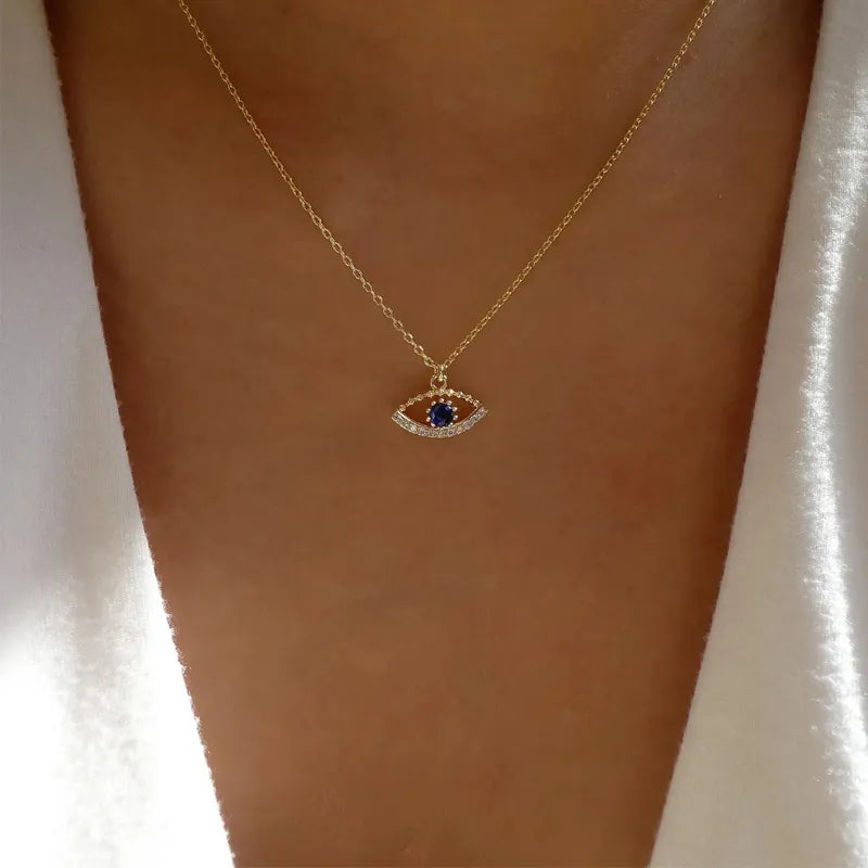 Peris Gems Blue Evil Eye Diamond Pendant Necklace for Women SHEIN Amazon Temu