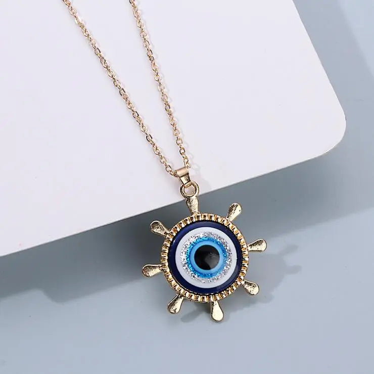 Peris Gems Blue Evil Eye Diamond Pendant Necklace for Women SHEIN Amazon Temu