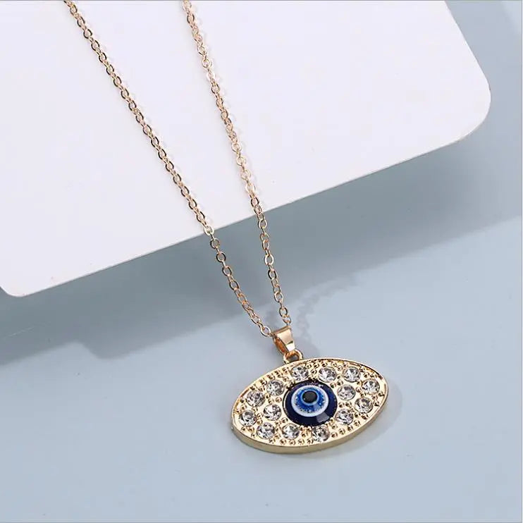 Peris Gems Blue Evil Eye Diamond Pendant Necklace for Women SHEIN Amazon Temu
