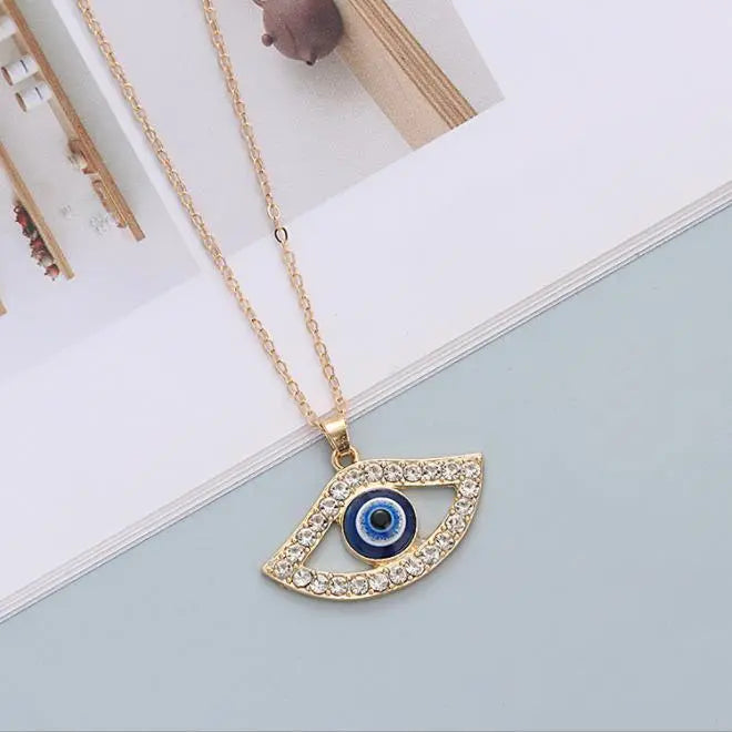 Peris Gems Blue Evil Eye Diamond Pendant Necklace for Women SHEIN Amazon Temu