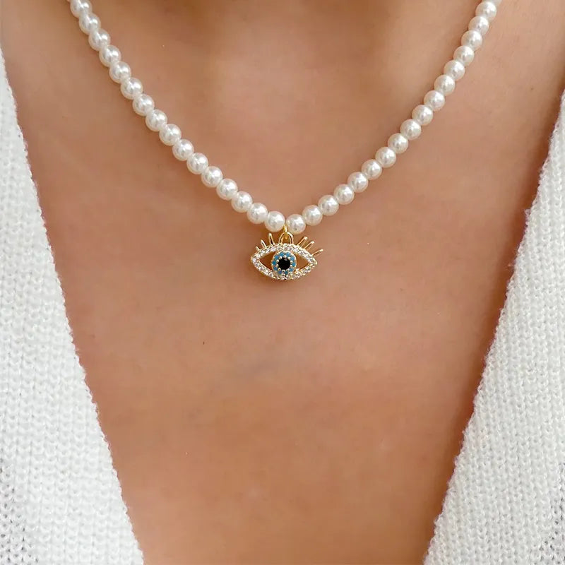 Peris Gems Blue Evil Eye Diamond Pendant Necklace for Women SHEIN Amazon Temu
