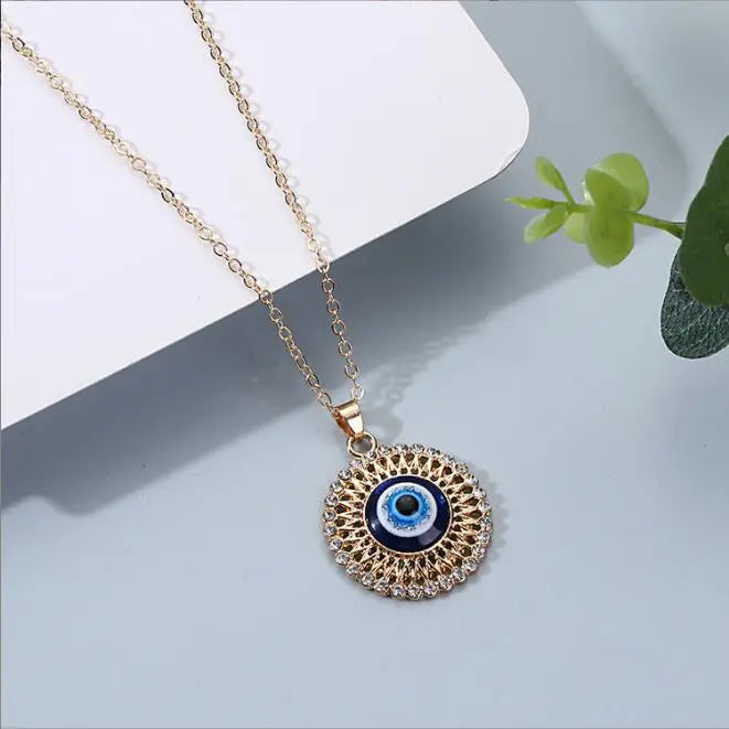 Peris Gems Blue Evil Eye Diamond Pendant Necklace for Women SHEIN Amazon Temu