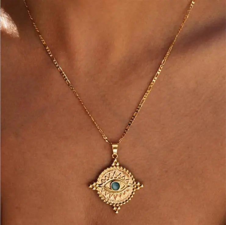 Peris Gems Blue Evil Eye Diamond Pendant Necklace for Women SHEIN Amazon Temu