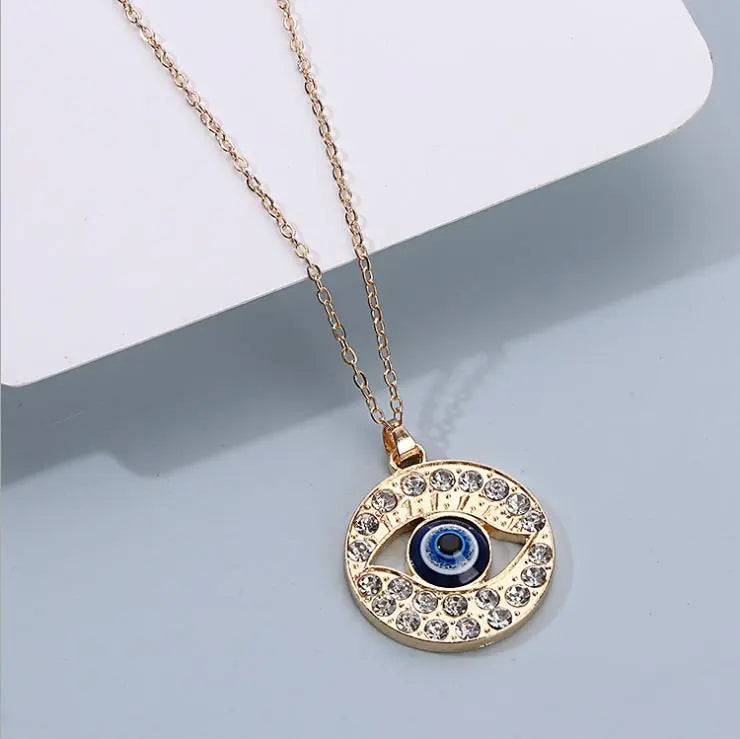 Peris Gems Blue Evil Eye Diamond Pendant Necklace for Women SHEIN Amazon Temu
