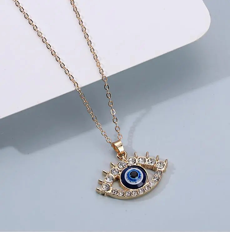 Peris Gems Blue Evil Eye Diamond Pendant Necklace for Women SHEIN Amazon Temu