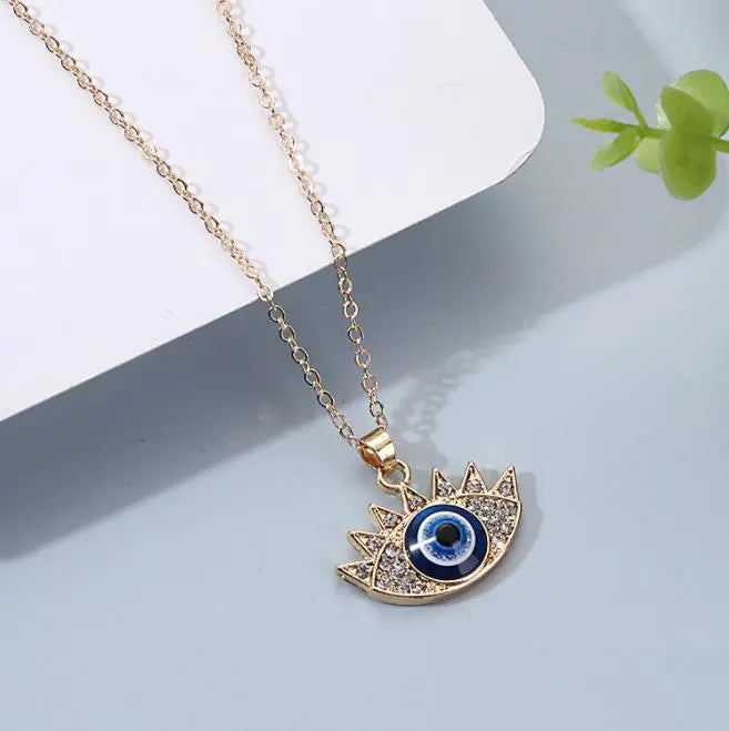 Peris Gems Blue Evil Eye Diamond Pendant Necklace for Women SHEIN Amazon Temu