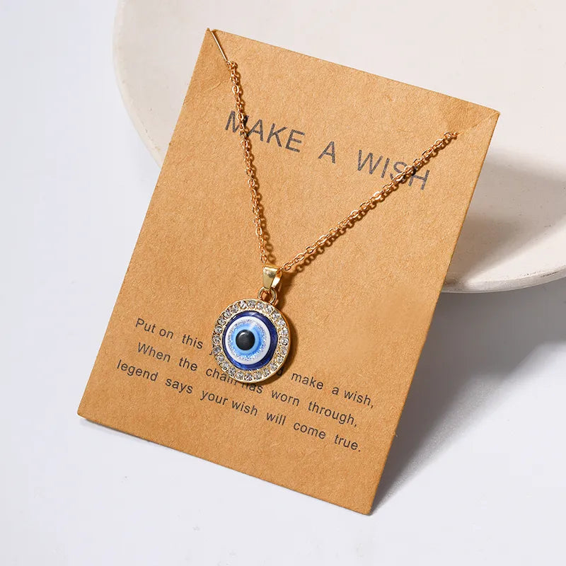 Peris Gems Blue Evil Eye Diamond Pendant Necklace for Women SHEIN Amazon Temu