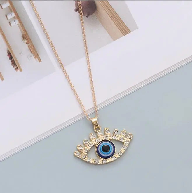 Peris Gems Blue Evil Eye Diamond Pendant Necklace for Women SHEIN Amazon Temu