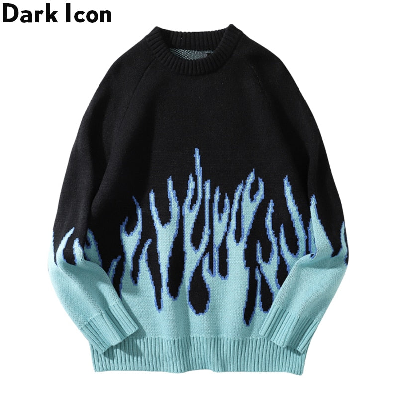 Peris Gems Blue Flame Oversized Winter Sweaters Unisex SHEIN Amazon Temu