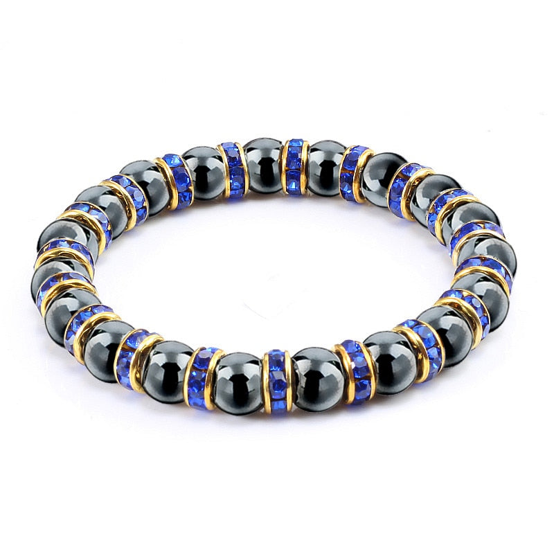 Peris Gems Blue G Natural Hematite Beads Bracelets Unisex | Health Protection Silver Charm Bracelets SHEIN Amazon Temu