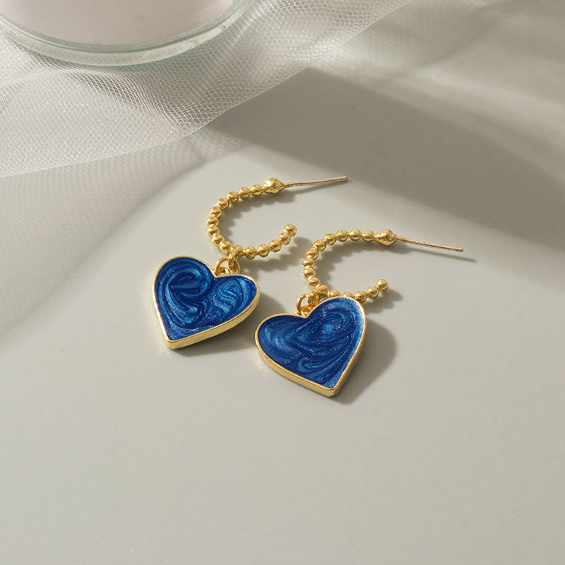 Peris Gems Blue Glittery Love Klein Blue Earrings for Women | Acrylic Geometric Dangle Earrings SHEIN Amazon Temu